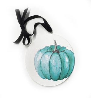 Offset Blue Pumpkin Ornament
